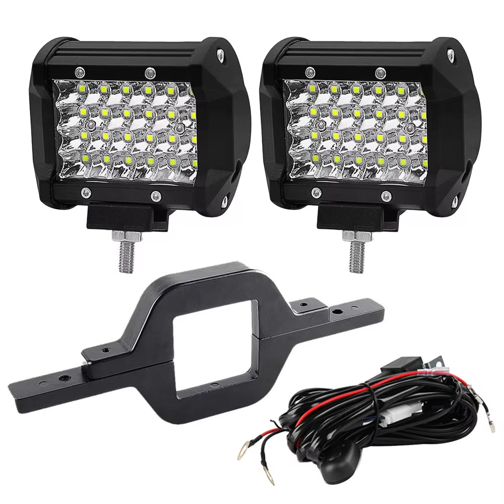 2PCS LED Light Bar Tow Hitch Hook Lights Bar 4X4 off Road Ditch Lamp Spotlights Holder 12-24V Headlights for Truck Tractor Atv