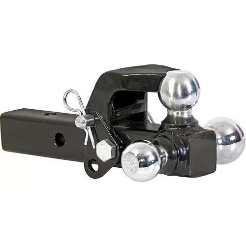 1-7/8 In., 2 In., 2-5/16 In. Chrome Towing Balls Tri-Ball Hitch with Pintle Hook