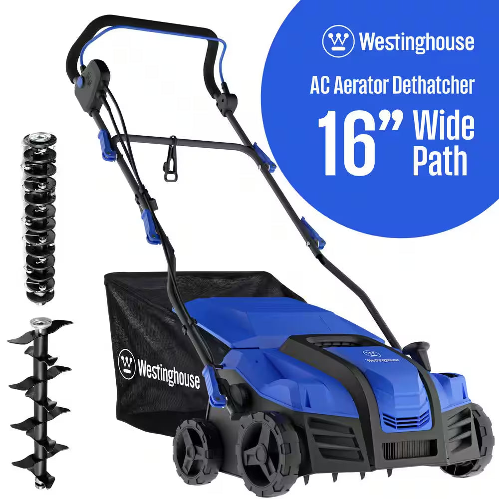16 In. 15 Amp Corded Electric Dethatcher and Aerator with 14.5 Gal. Collection Bag