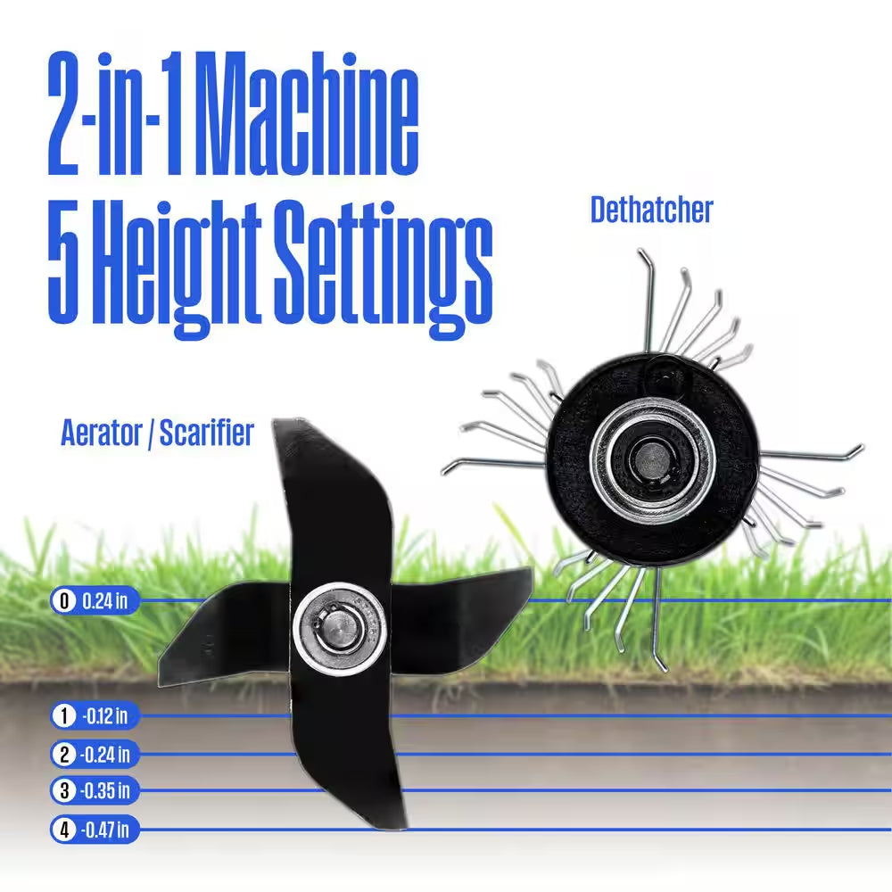 16 In. 15 Amp Corded Electric Dethatcher and Aerator with 14.5 Gal. Collection Bag