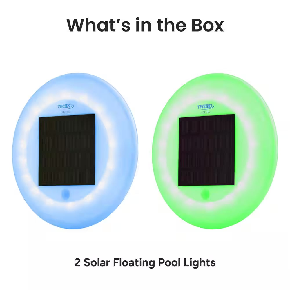 Solar Pool Lights in Multi-Color (2-Pack)