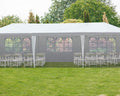 Gazebo Tent 10'X30' Canopy Tent Outdoor Gazebo Canopy Wedding Party Tent Heavy Duty Gazebo Pavilion, White (10X30Ft 5 Removable Sidewalls)
